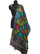 Tussar hand block print dupatta SILK ZONE